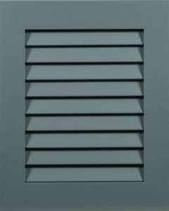 Gray metal vent with horizontal slats