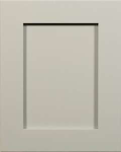 Gray shaker style cabinet door