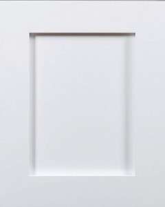 White picture frame with empty center section.