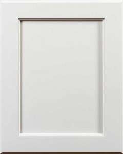 White shaker cabinet door style with simple design.