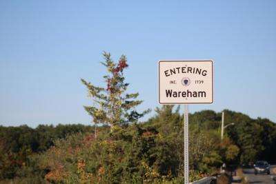 Entering Wareham town sign in Massachusetts